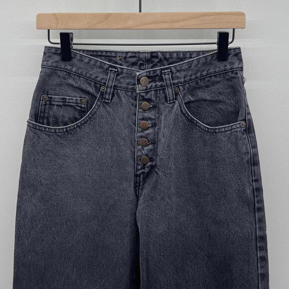 Vintage Pepe Washed Black High Rise Button‎ Fly 3D Back Pocket Straight Jeans - Picture 3 of 6